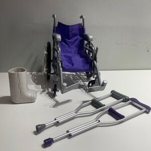 18” Doll American Girl Wheelchair Crutches Set Purple